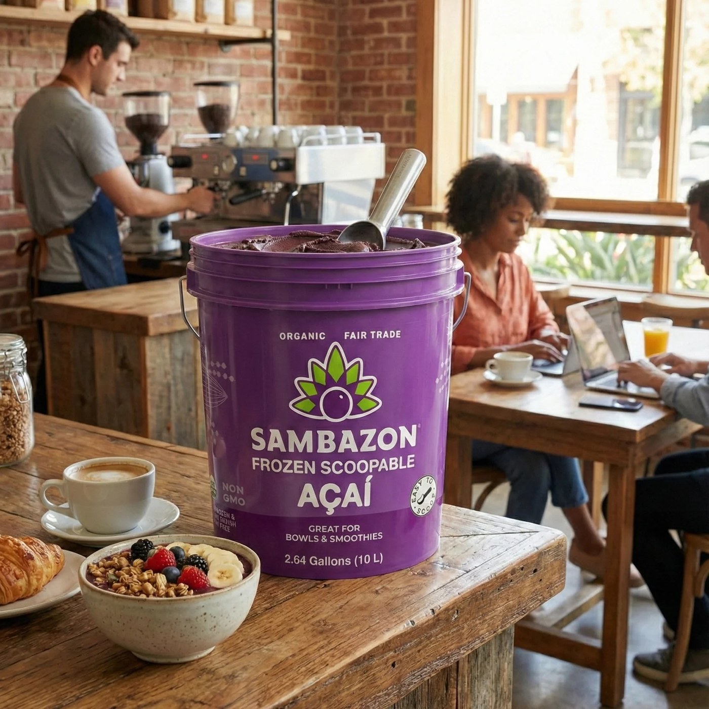 Sambazon Açaí Smoothie Blend 10 L en cafetería